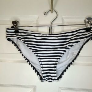 Black and White Striped Bikini Bottoms